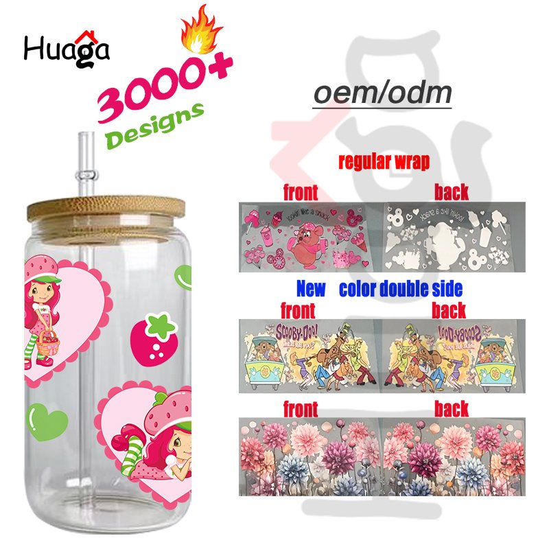 Huaga uv dtf cup wrap transfers Wholesale High Quality Custom Logo Design 3D uv dtf print sheet