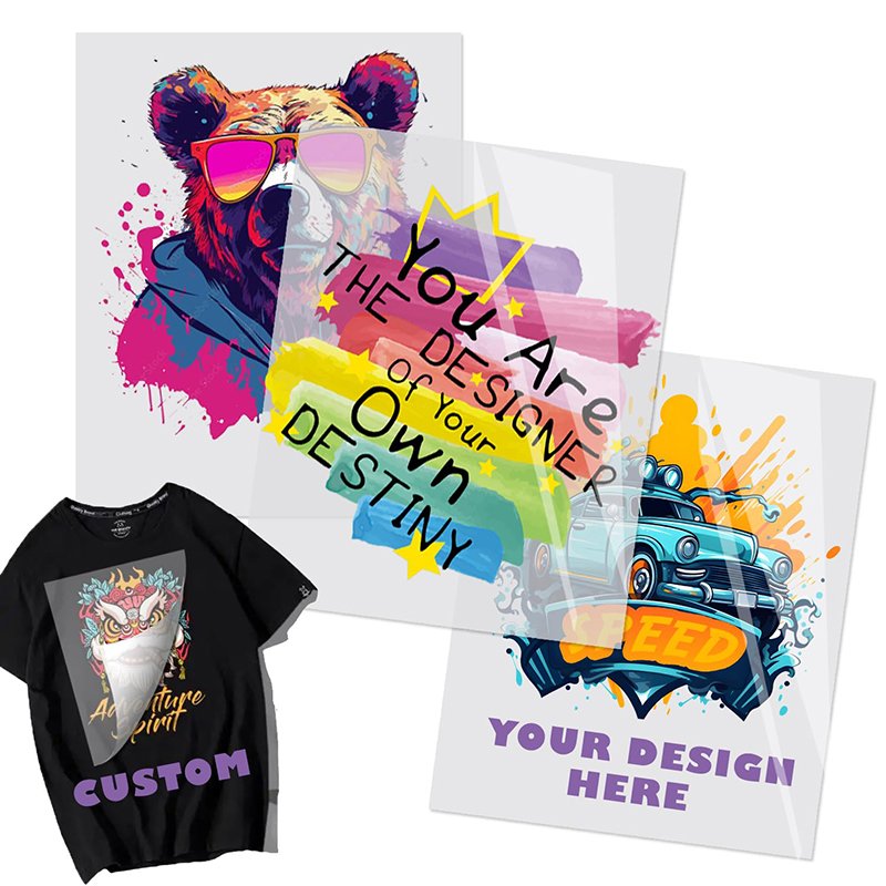 Fast Free Sample Labels Sticker Designs Custom Logo Plastisol DTF Ready to Press Heat Transfers Printing for T Shirt
