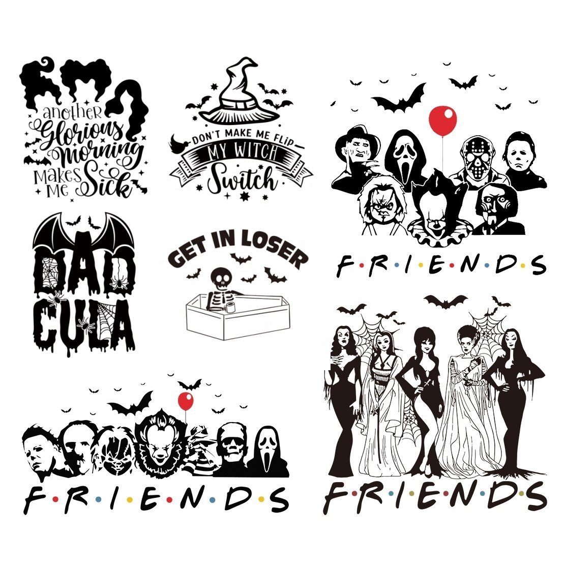 Christmas transfers printing dtf transfers stickers Wholesale Custom Design iron on Heat Ready to Press for T-shirts hoodies