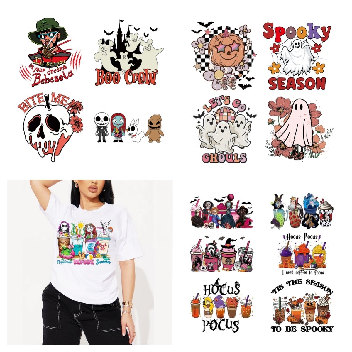 Christmas transfers printing dtf transfers stickers Wholesale Custom Design iron on Heat Ready to Press for T-shirts hoodies