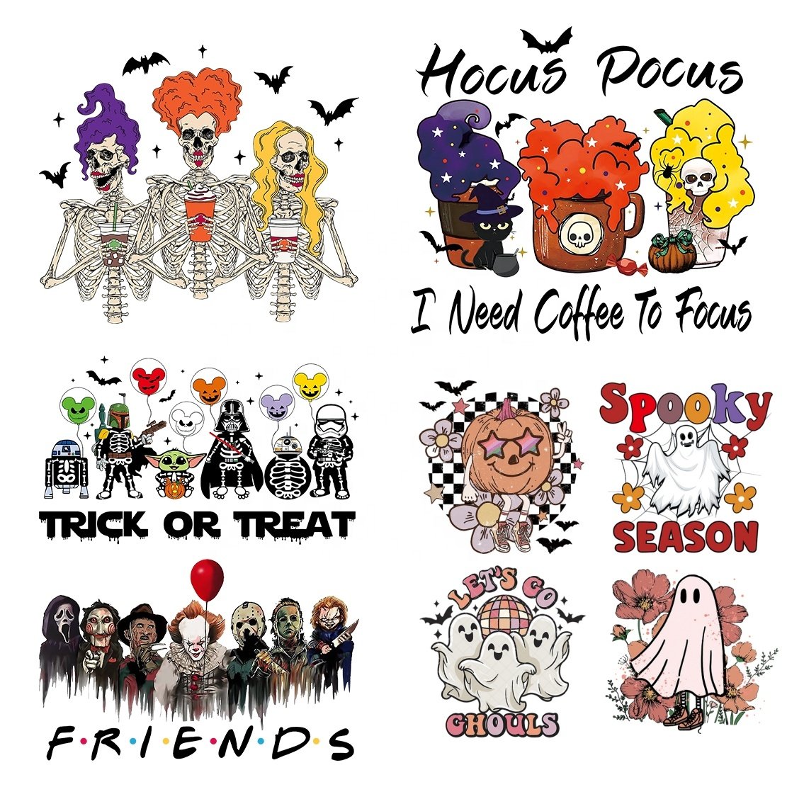Christmas transfers printing dtf transfers stickers Wholesale Custom Design iron on Heat Ready to Press for T-shirts hoodies
