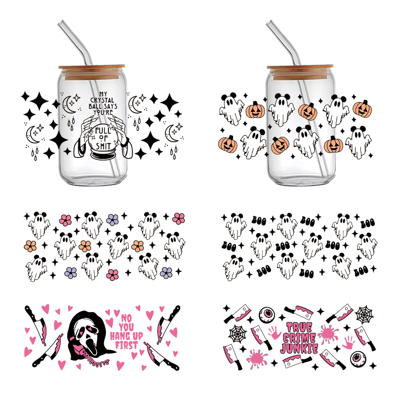 custom high quality uv dtf cup wrap transfers 16oz durable sticker glass cup and plastic tumblers mugs bottles uv dtf sticker