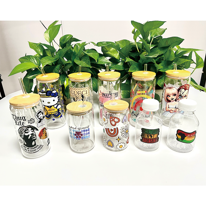 custom high quality uv dtf cup wrap transfers 16oz durable sticker glass cup and plastic tumblers mugs bottles uv dtf sticker