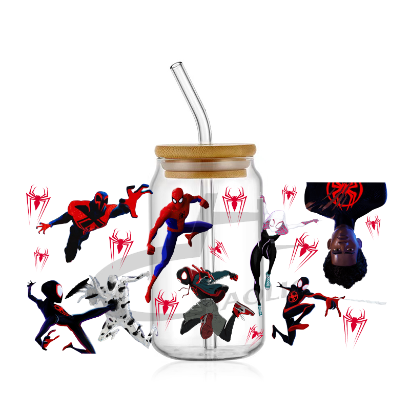 Hot Sale UV DTF Cup Wrap Transfers Spider UV DTF Cup Wraps 16oz Transfers Printing Sticker For Libbey Cups