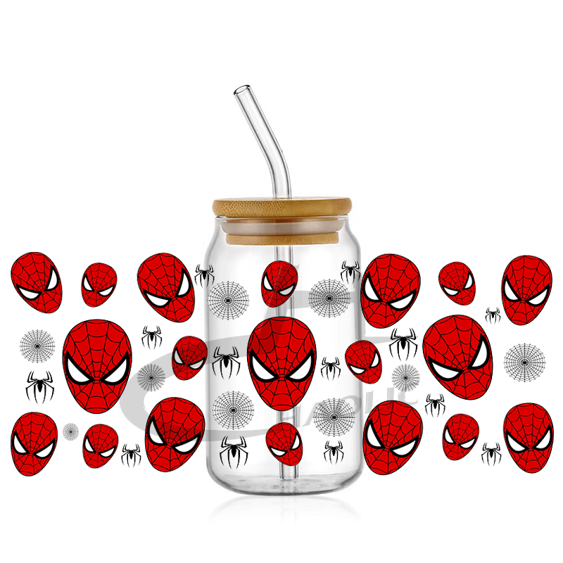 Hot Sale UV DTF Cup Wrap Transfers Spider UV DTF Cup Wraps 16oz Transfers Printing Sticker For Libbey Cups