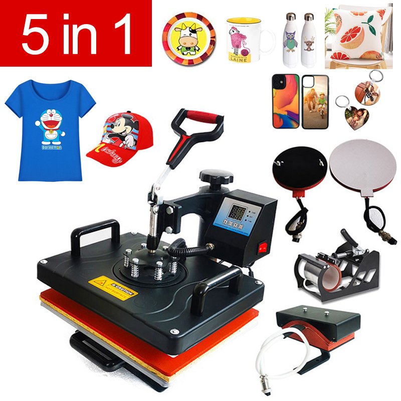 220V/110V sublimation 5 in 1 T shirt heat press machine 5 in 1 combo heat press machine heating press machine 5in 1