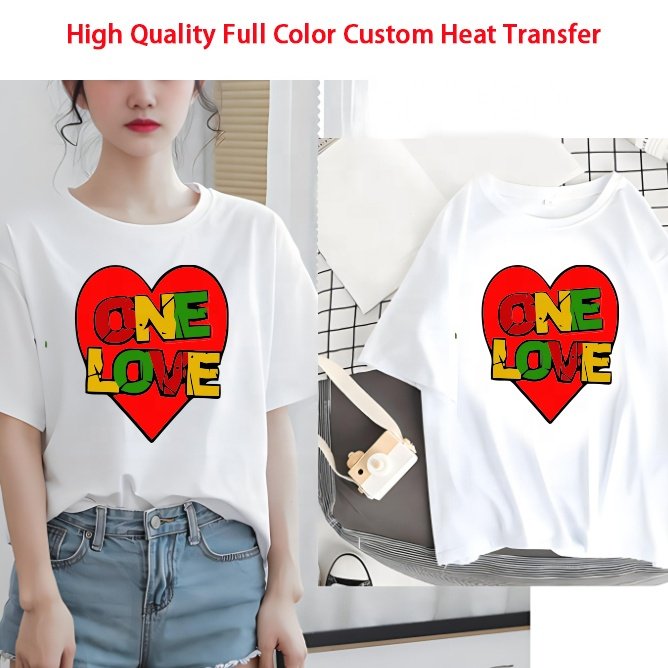 The factory produces fashionable hot-press self-adhesive transfer printing heat press sticker iron on sticker for t shirt
