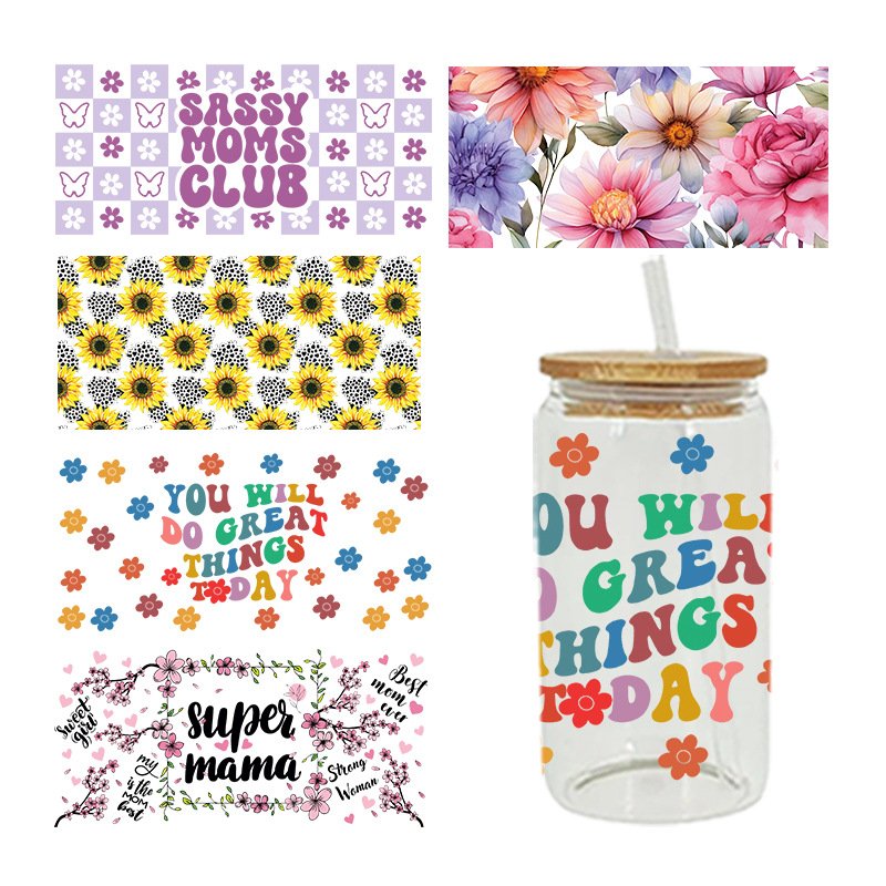 2024 Cheap Hot Sell Custom Dtf Transfer Print Sticker Uv Wraps Sticker Label Waterproof Cup Wrap Uv Transfer And Dtf Sticker