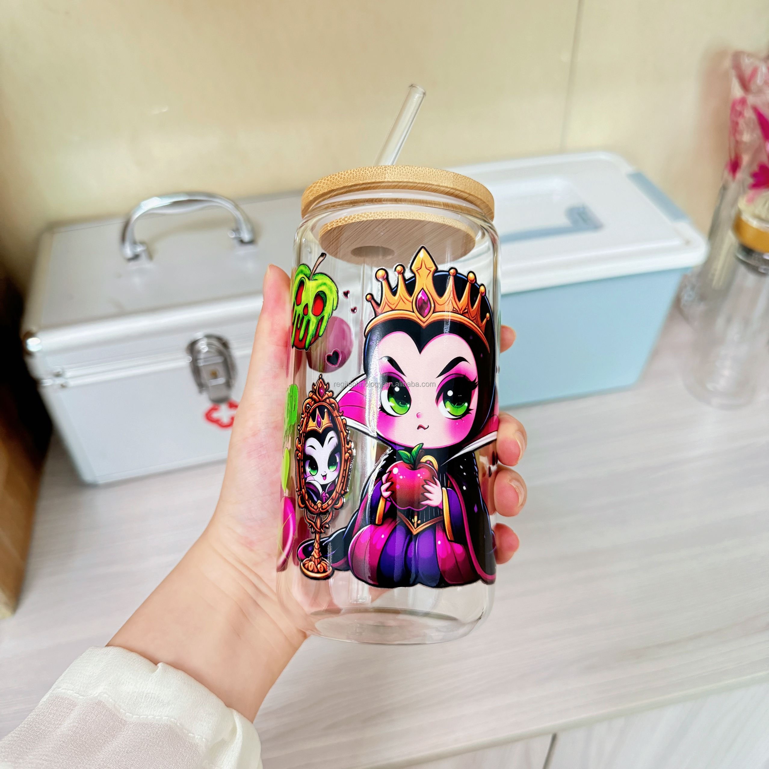 Waterproof UV DTF Cup Wrap Transfers Sticker 16oz Vinyl Wrap Glass Cups Label for Cup Wraps Transfer Printing