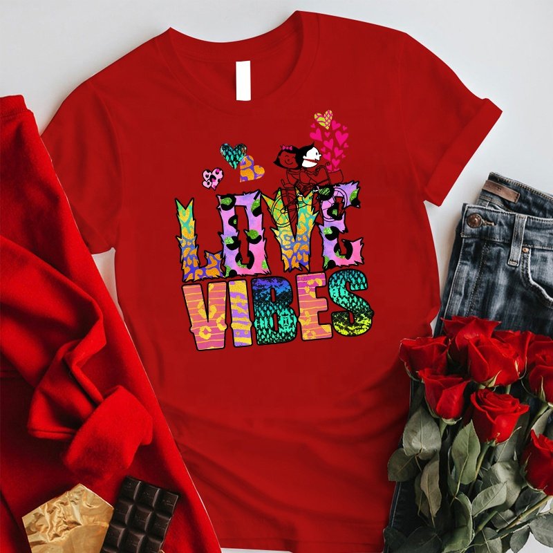 Love Vibes Valentine's Day DTF transfer Print for Shirt