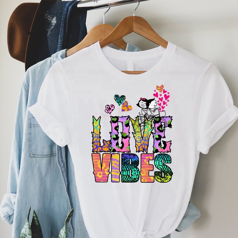 Love Vibes Valentine's Day DTF transfer Print for Shirt