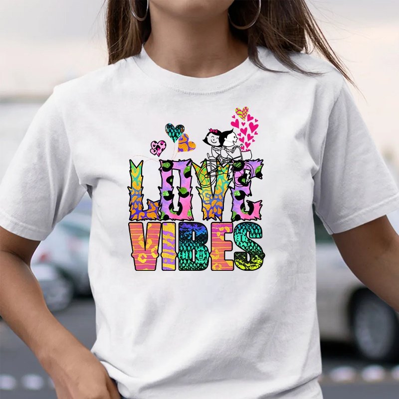 Love Vibes Valentine's Day DTF transfer Print for Shirt