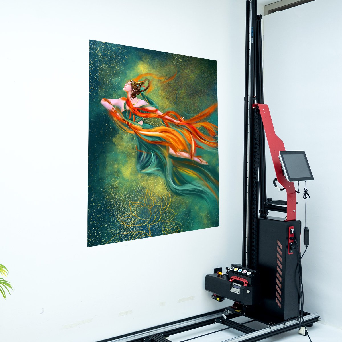 Smaller Intelligent Wall Printing Machine Portable Cmykw 5 Colors 3D Wall Printing Machine