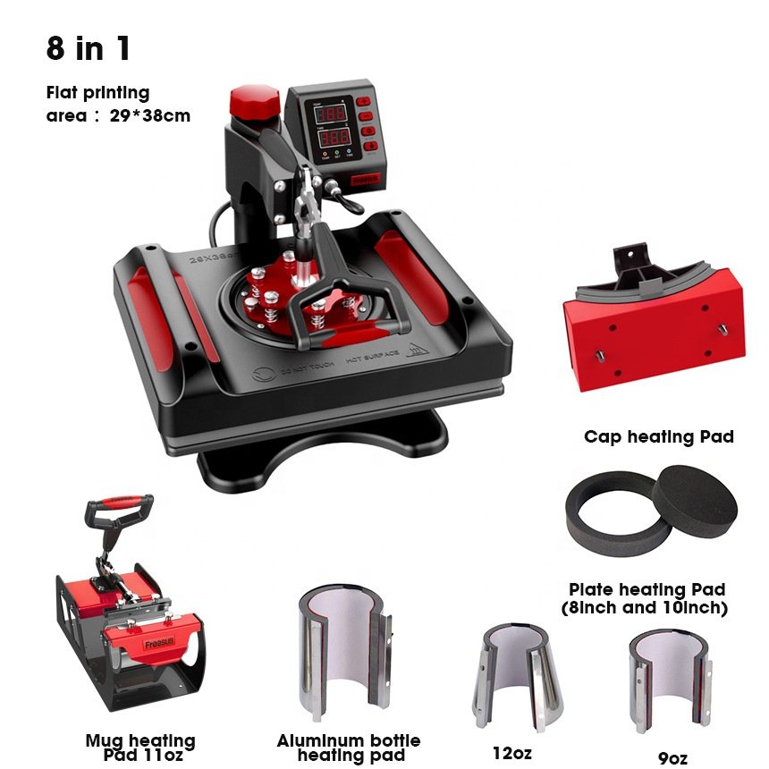 Heat Mug Sublimation machine T-Shirt printing machine Eight in one hot stamping machine
