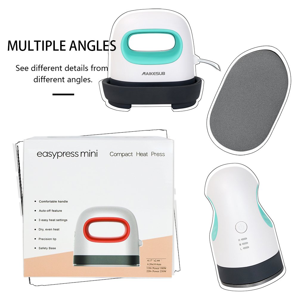 Mini Heat Press Machine Easy to Use for T Shirts Shoes Hats Small HTV Iron-on Vinyl Projects Portable Heating Transfer Iron