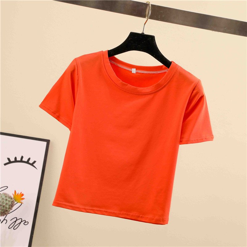HGS022104 2022 Fashion Wholesale Bulk Custom Logo Sexy Corset Blank Tops Crew Neck Fitness Plain Women'S Crop Top T Shirt