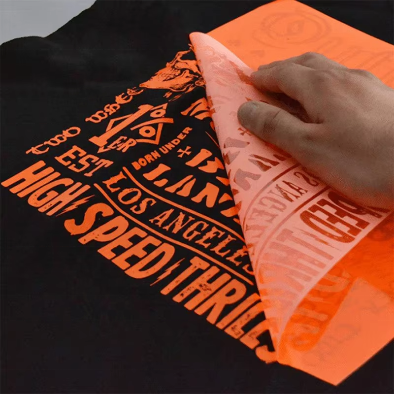 Wholesale custom washable plastisol heat transfer full color t shirt label offset printing sticker vinyl