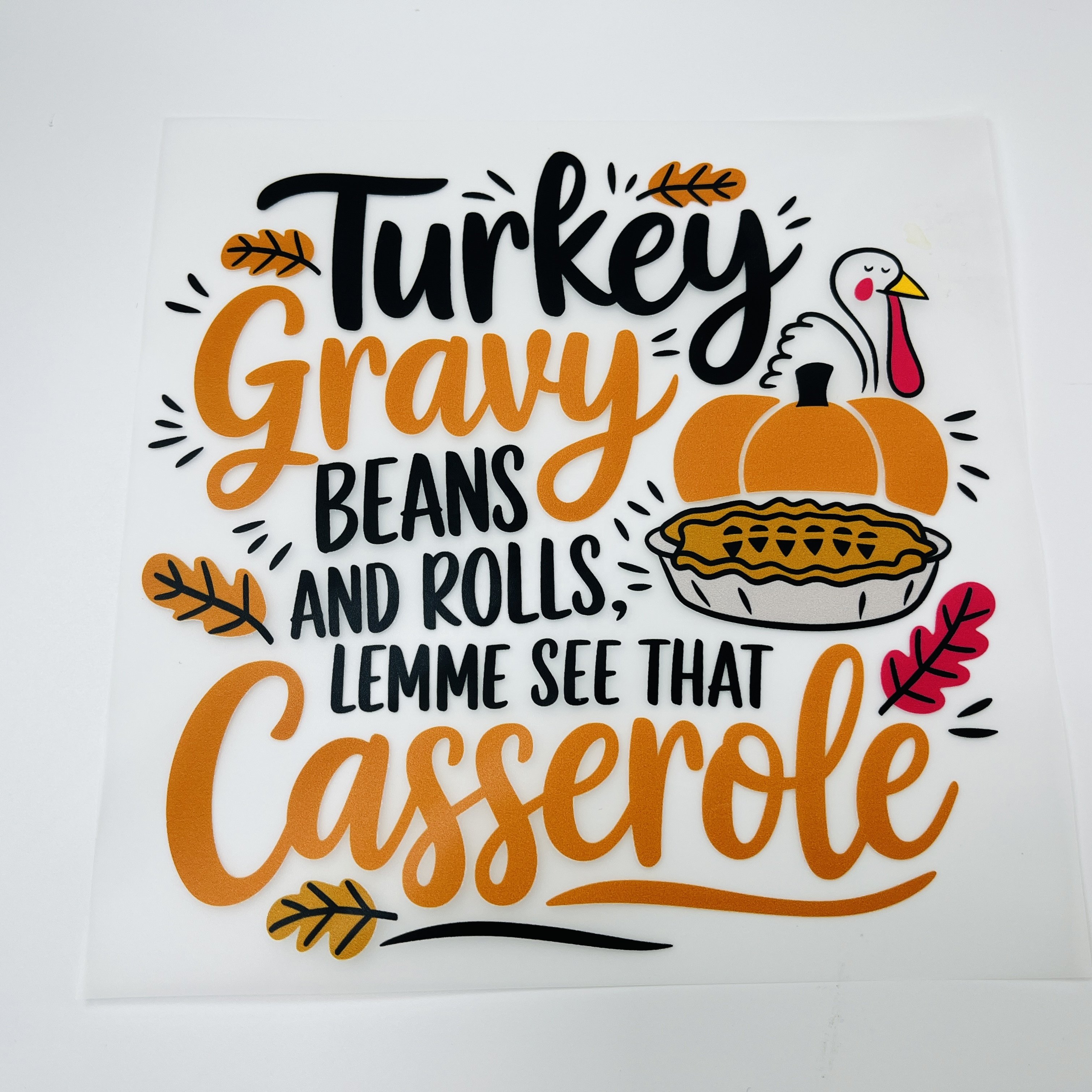 Factory wholesale thanks giving custom logo sticker waterproof transfer printing vinyl custom DTF heat transfer for t-shirt