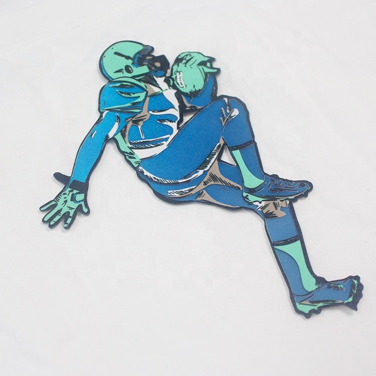 Iron On Holographic TPU Stickers Wholesale Custom 3D Silicone Logo Heat Transfer Printing Labels for Baseball Club Clothing
