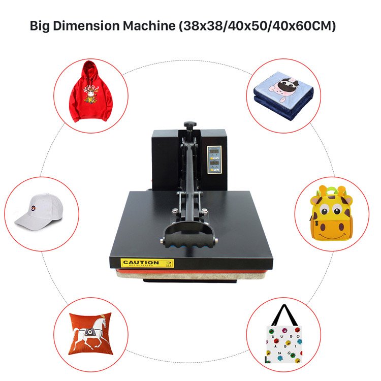Flatbed sublimation 40*60cm heat press machine for T-shirt hat bag heat transfer printing