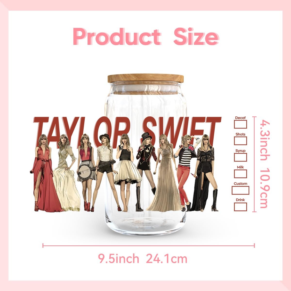 Custom Size UV DTF Transfer Printing Stickers Waterproof Cartoon Cup Wraps Decals Tumbler Glasses PET Material Heat Transfer
