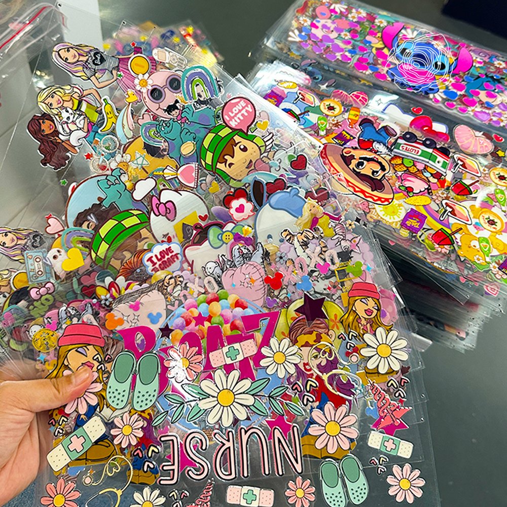 OEM Custom 3D Waterproof UV DTF Cup Wraps Transfers New Design 3D Printed Transfer Printing Custom New Design DTF Stickers Label