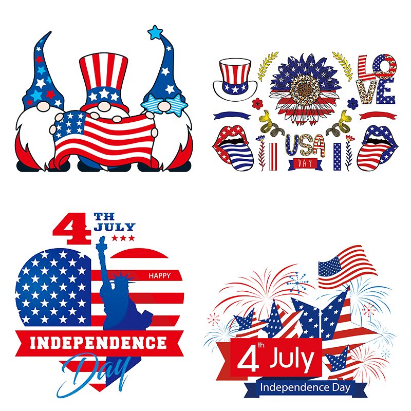 Screen Printed Heat Transfers For T-Shirt 4th Fo July Dtf Transfers DeSIgn Heat Transfer Designs For T Shirts