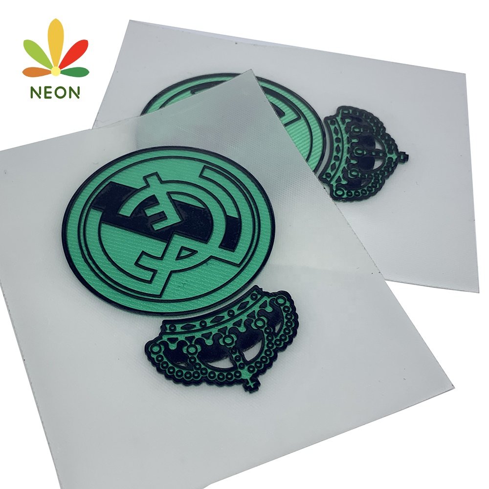 Wholesale Custom Soccer Football Team 3D Printed Logo Heat Press Transfer With Twill Canvas Fabric