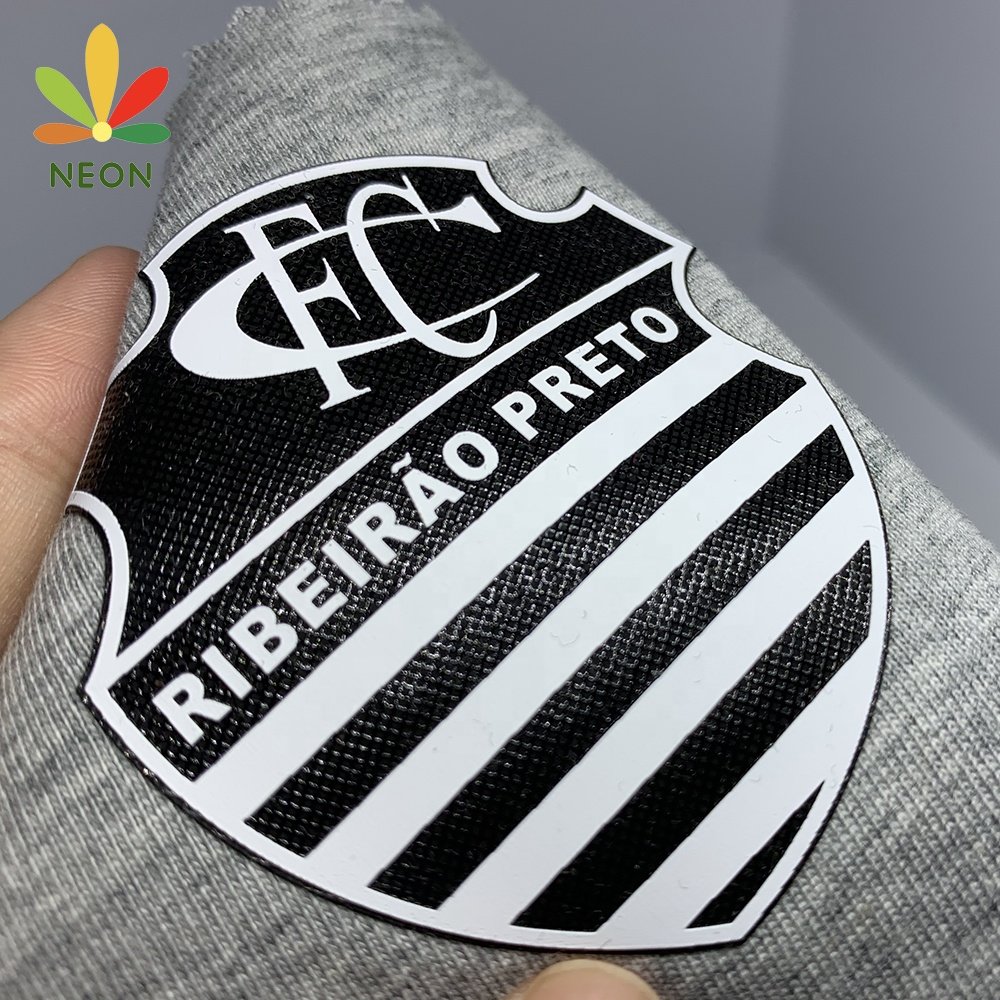 Wholesale Custom Soccer Football Team 3D Printed Logo Heat Press Transfer With Twill Canvas Fabric