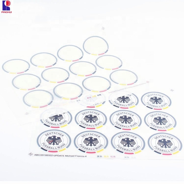 Custom Soccer High Density Rubber Silicone Heat Transfer Stickers Club Logo