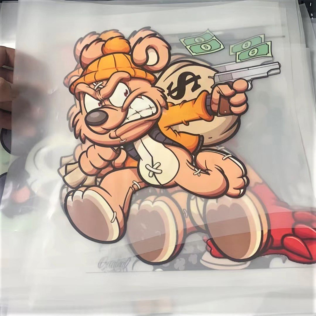 Custom dtf heat Transfer Sticker Manufacturers Designs Pattern Logo plastisol dtf Heat Transfer For t-shirt