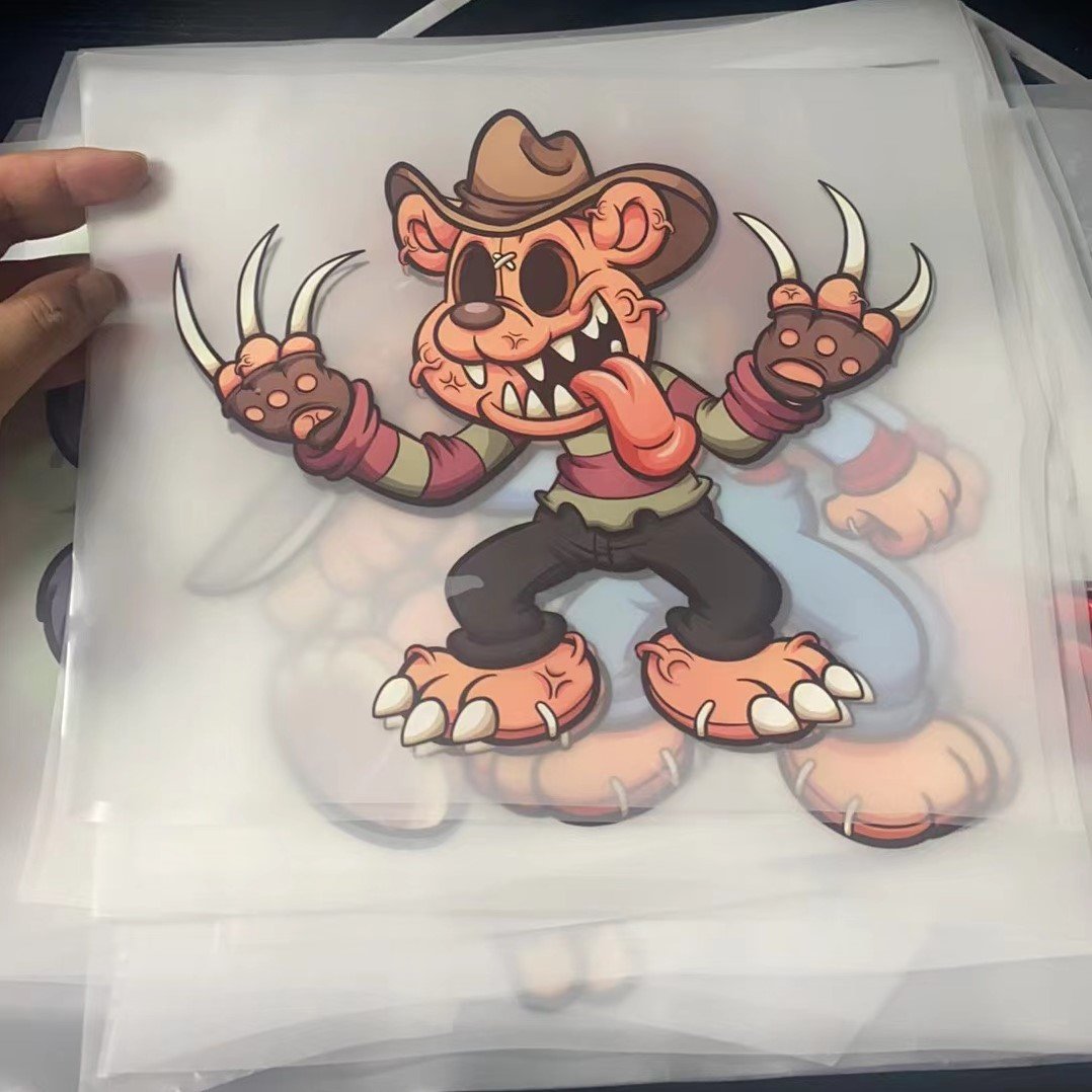 Custom dtf heat Transfer Sticker Manufacturers Designs Pattern Logo plastisol dtf Heat Transfer For t-shirt