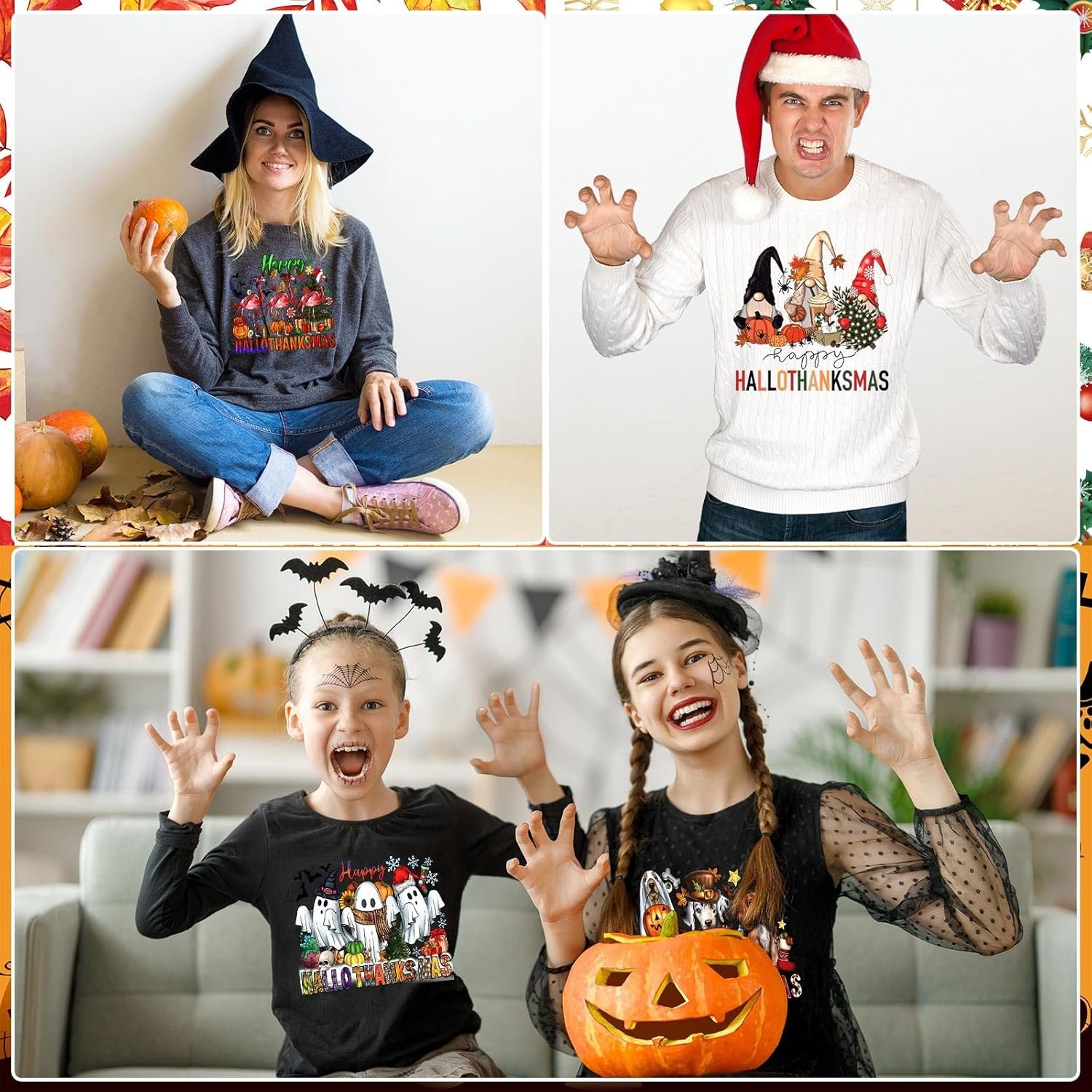 Hallothanksmas Iron On Transfer Patches Decals for Jeans Western DTF Heat Transfer Vinyl Stickers DIY Appliques for Clothing