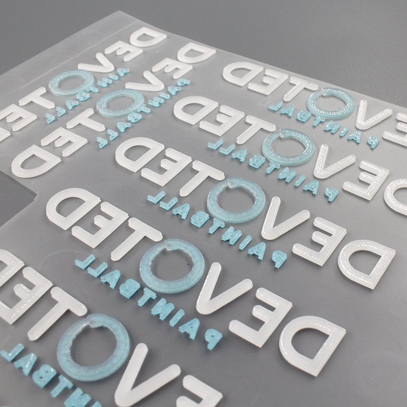 Custom Print 3D Logo Clothes Thermal Transfer Hot Vinyl Iron Sticker Silicone Heat Transfer Printing Labels For Garment