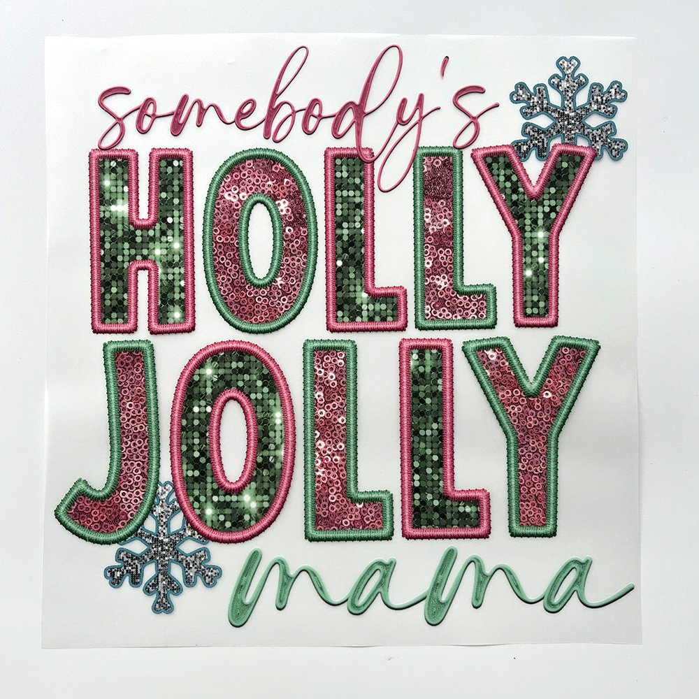 Customize Christmas pink DTF Heat Transfers Popular Santa DTF heat Transfers For Hoodies t shirt