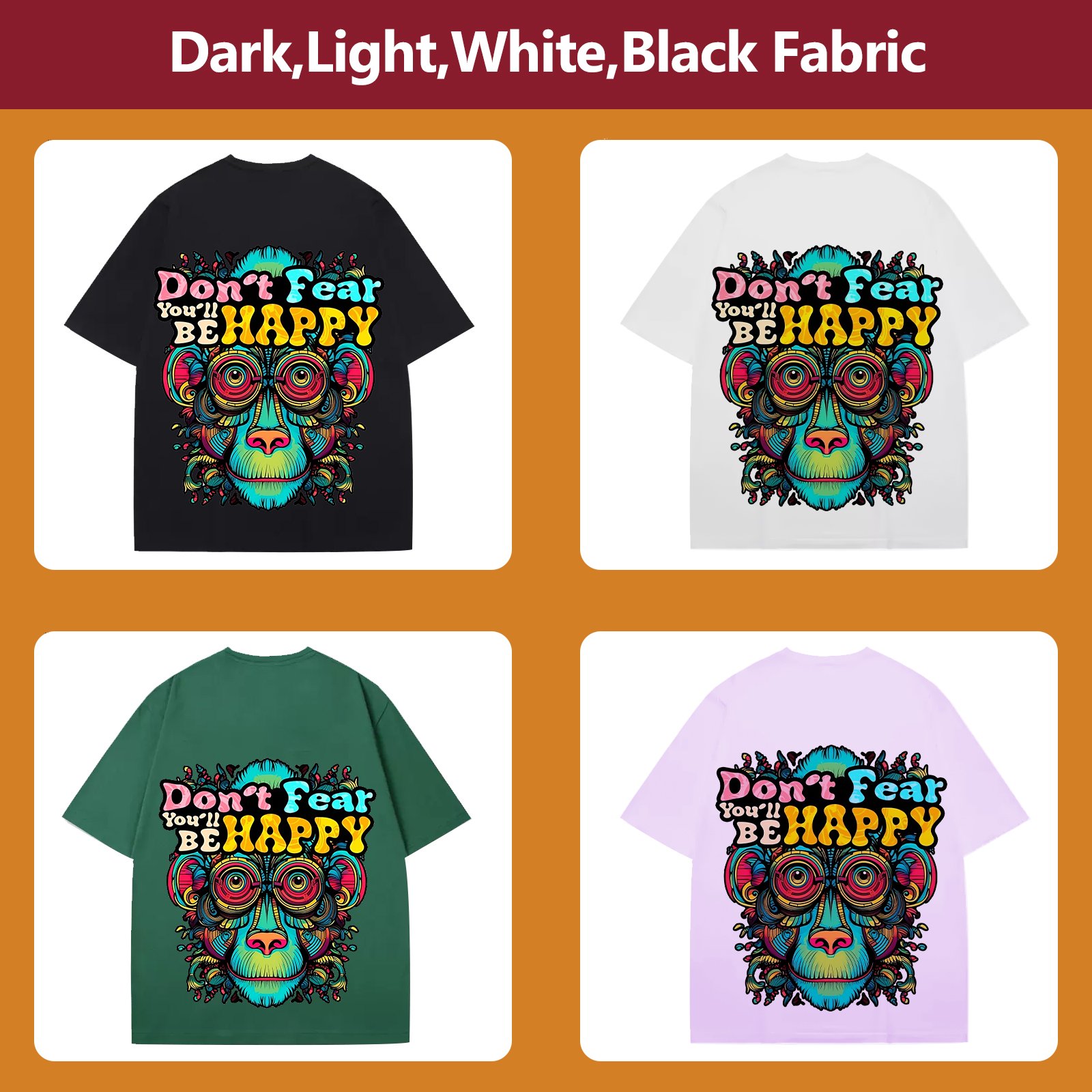 Customized Size Cold Peel And Hot Peel Heat Transfer DTF PET Film Prints For T Shirts Clothing