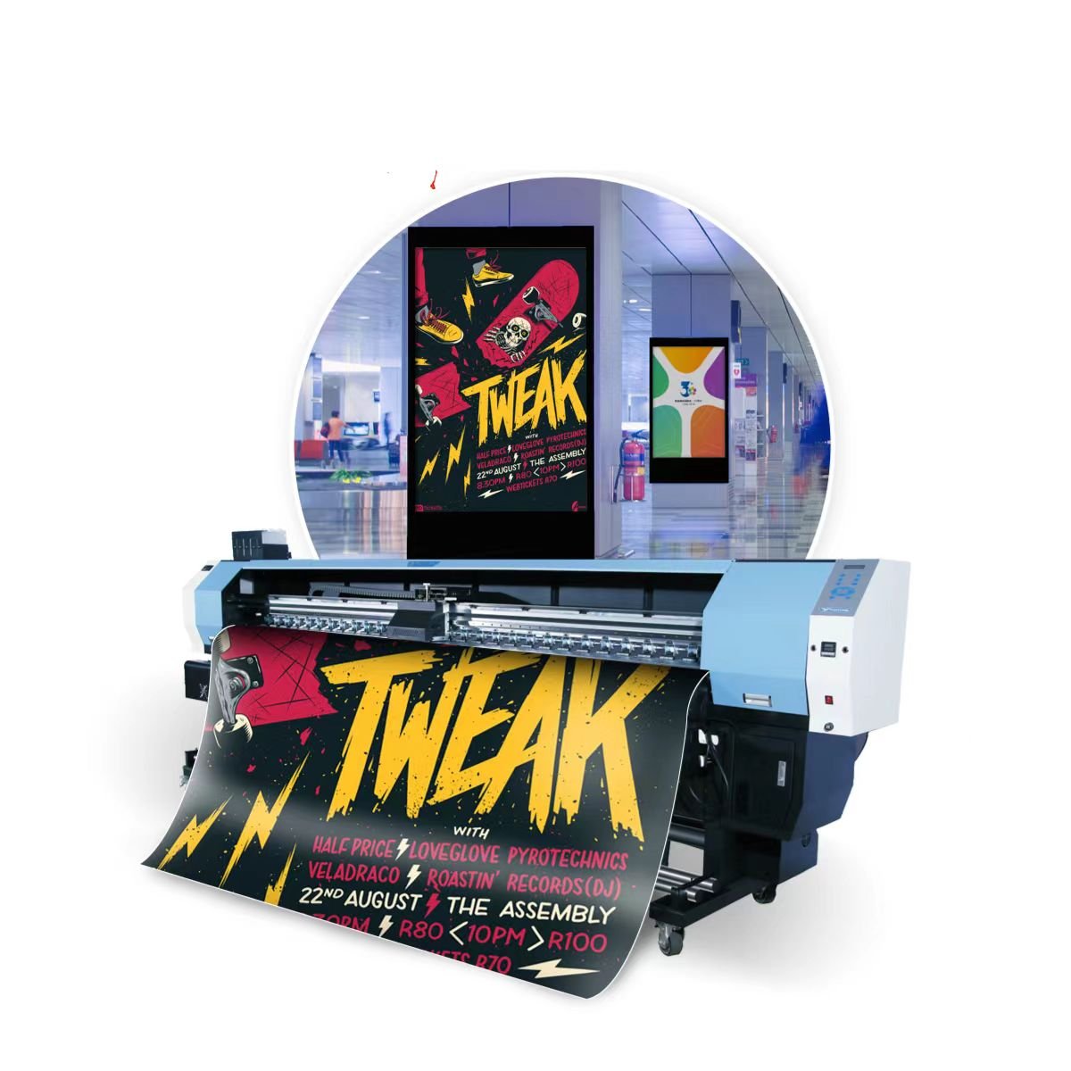Wide format inkjet uv printing flex banner machine eco solvent printer i3200 head sublimation transfer printing eco printer