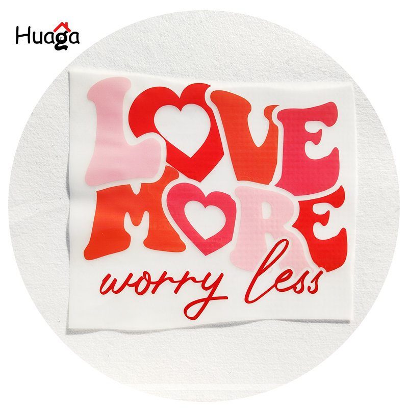 Huaga Small MOQ customized plastisol designs press sticker logo vinyl iron on printed heat transfer sheet for clothes
