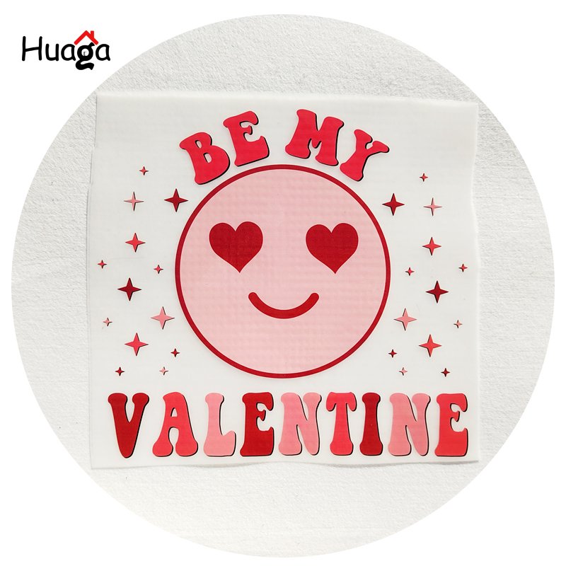 Huaga Small MOQ customized plastisol designs press sticker logo vinyl iron on printed heat transfer sheet for clothes
