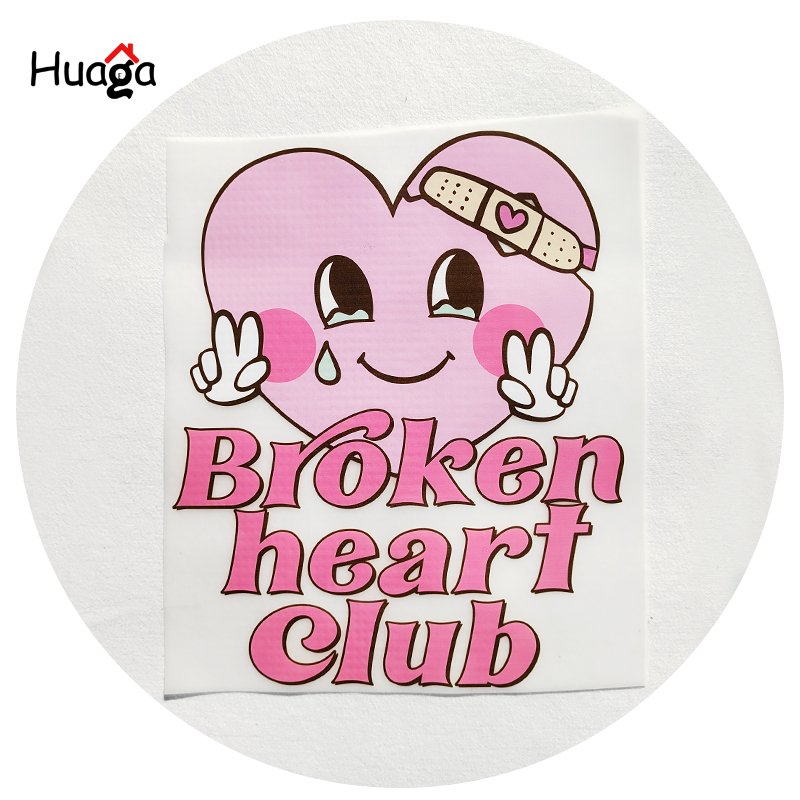Huaga Small MOQ customized plastisol designs press sticker logo vinyl iron on printed heat transfer sheet for clothes
