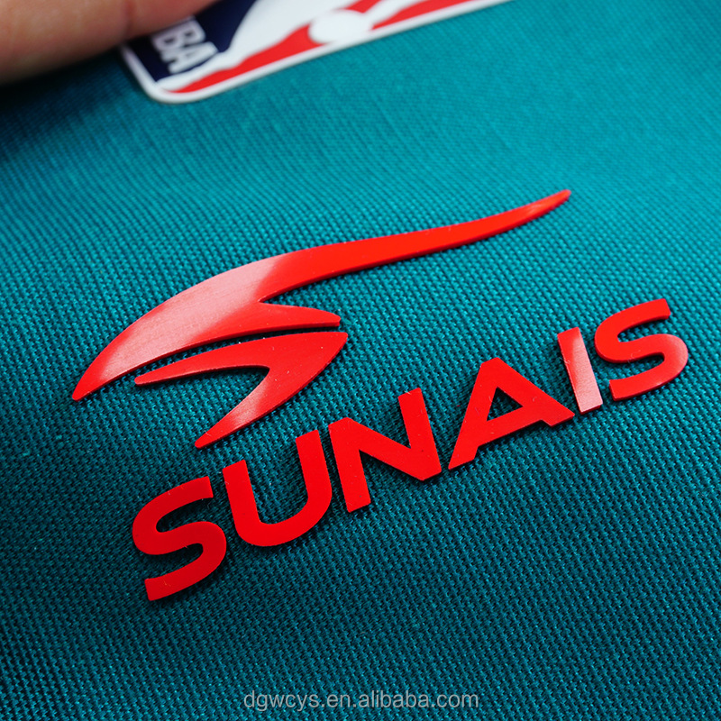 Factory Custom Silk Screen Printing Rubber Brand Logo Sticker 3d Raised Effect Soft Silicone Heat Transfer Labels for Clothing