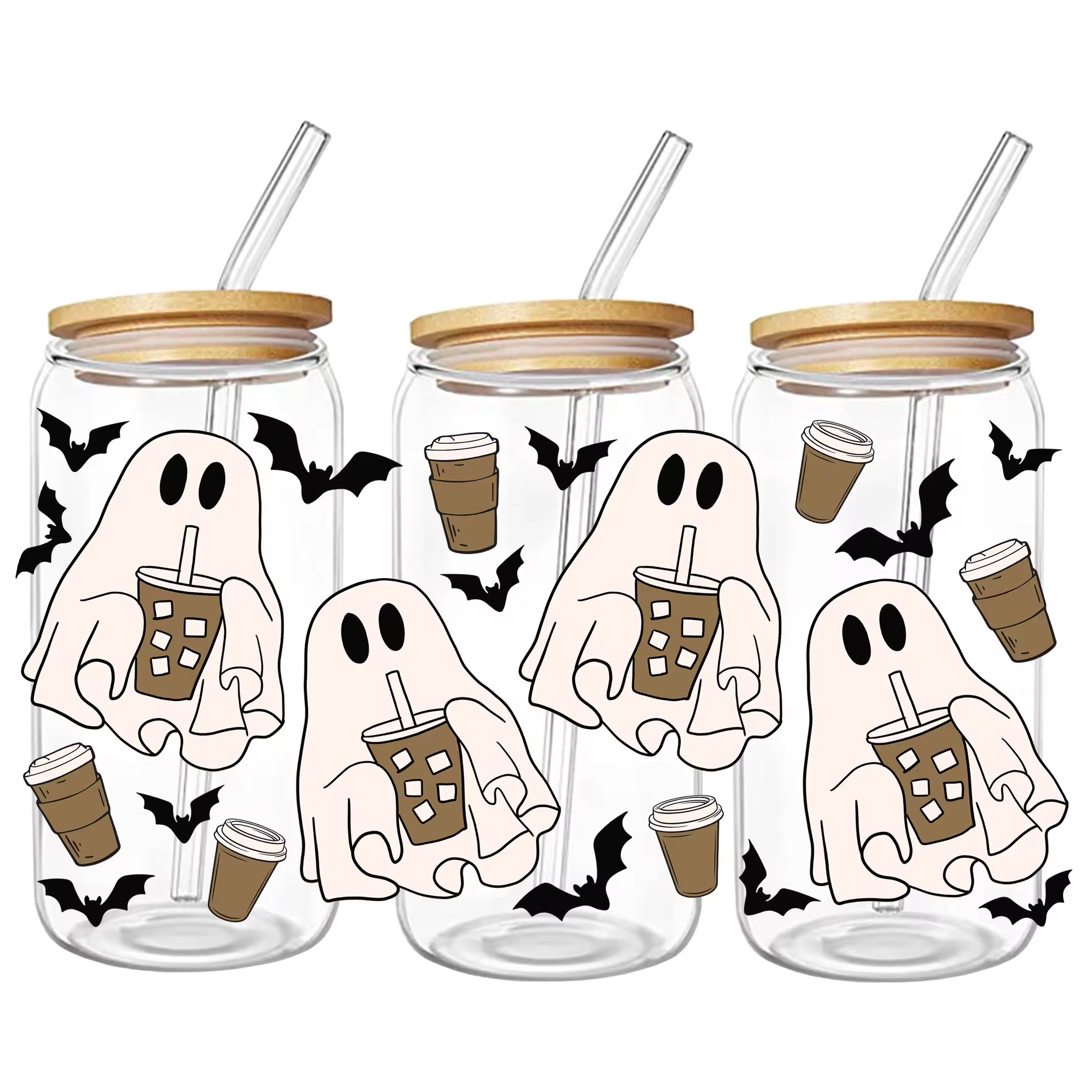 Custom Halloween UV DTF Cup Wrap Washable Water Transfer Printing Design for Fabric and Mugs Heat Transfer Technique