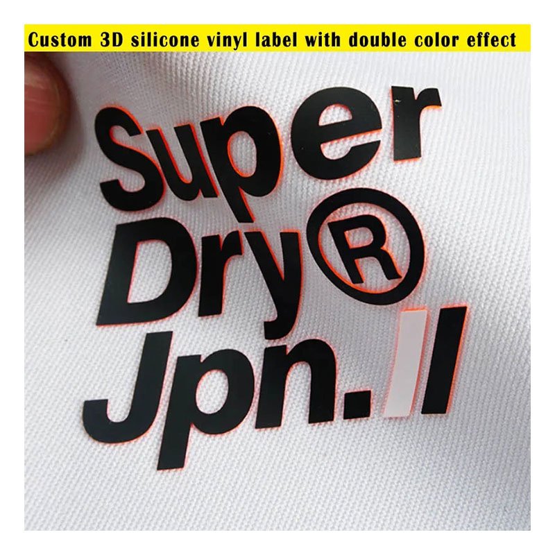 Customized 3D silicone printing heat transfer heat transfer silicone label made embossed logo PVC rubber patch for clothing/bag