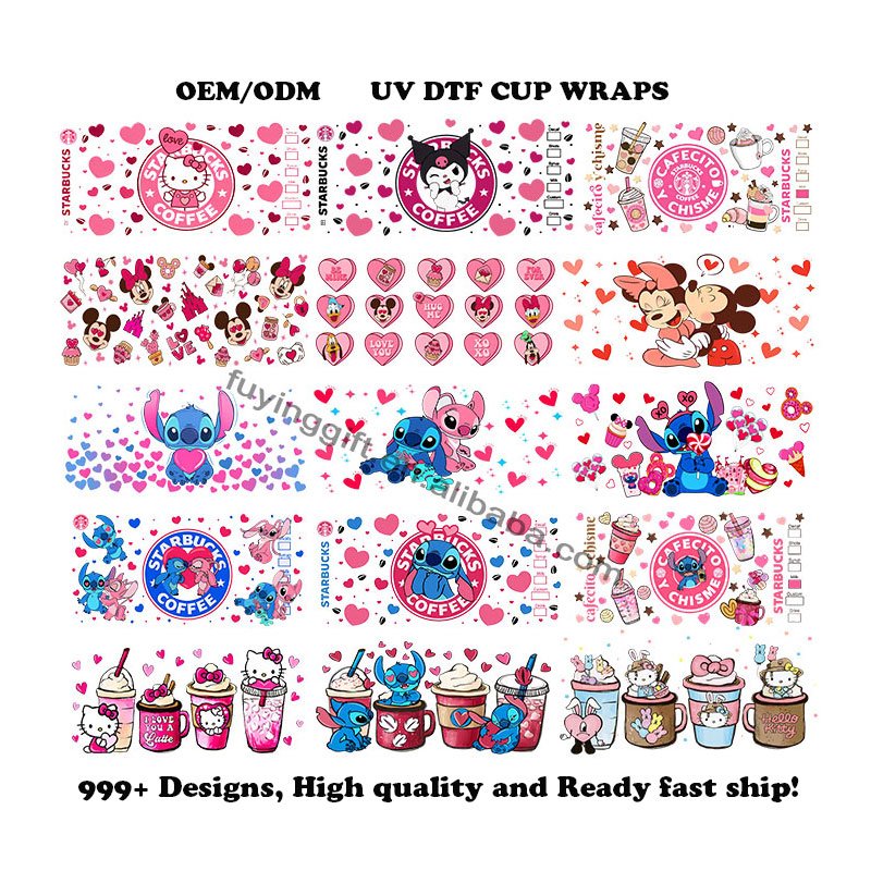 10000 designs 16 oz uv dtf cup wrap transfers anime themed 16oz 20oz uvdtf decals watrtproof stickers
