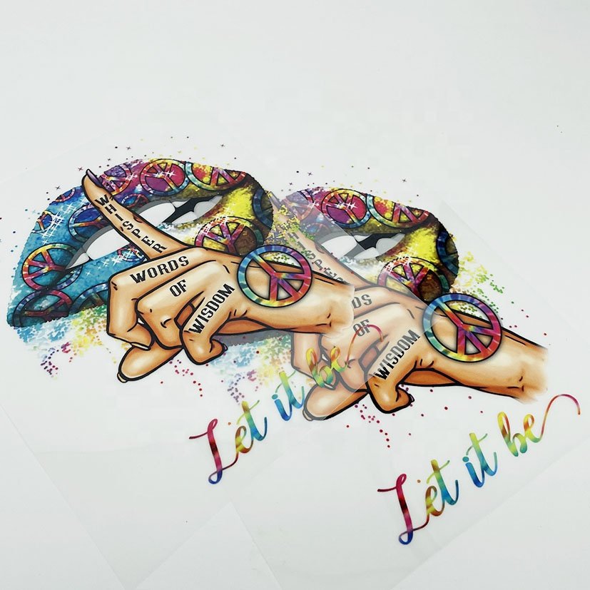 Customized screen iron on printable plastisol vinyl film designs ready to press sticker heat transfer designs for t shirts