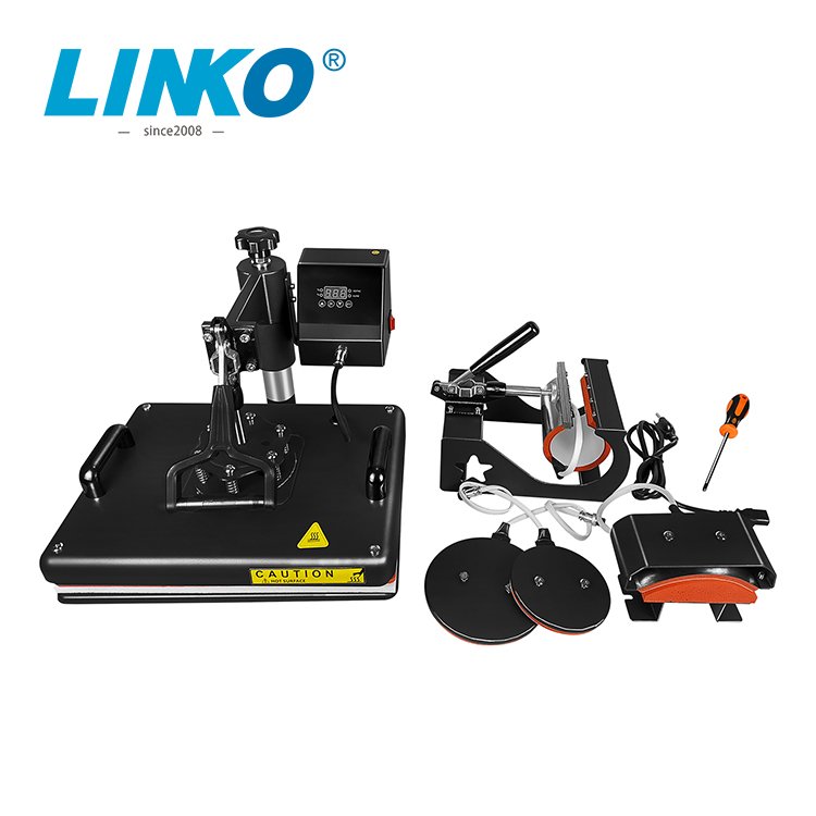 Factory transfer printing 8 in 1 t-shirt/mug/combo auto/semi-auto double sided heat press machine for heat press machines