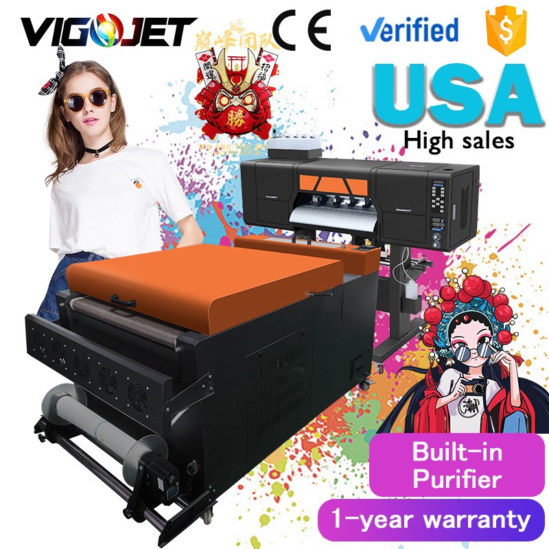 Hot sale A1 60cm DTF printer digital printing machine thermal transfer film T-shirt printer custom DTF inkjet printer