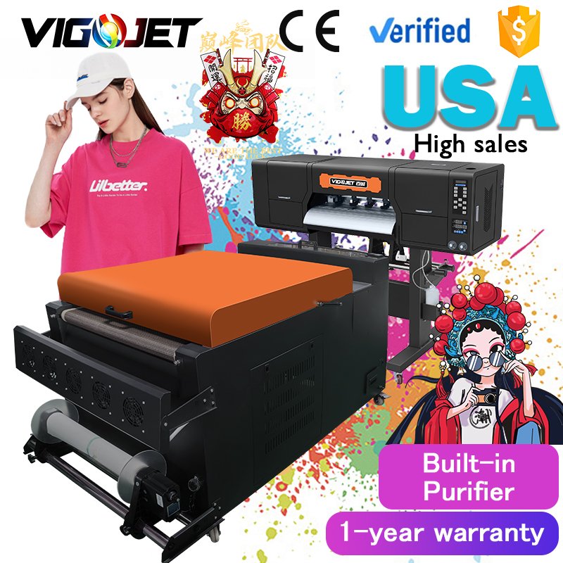 Hot sale A1 60cm DTF printer digital printing machine thermal transfer film T-shirt printer custom DTF inkjet printer