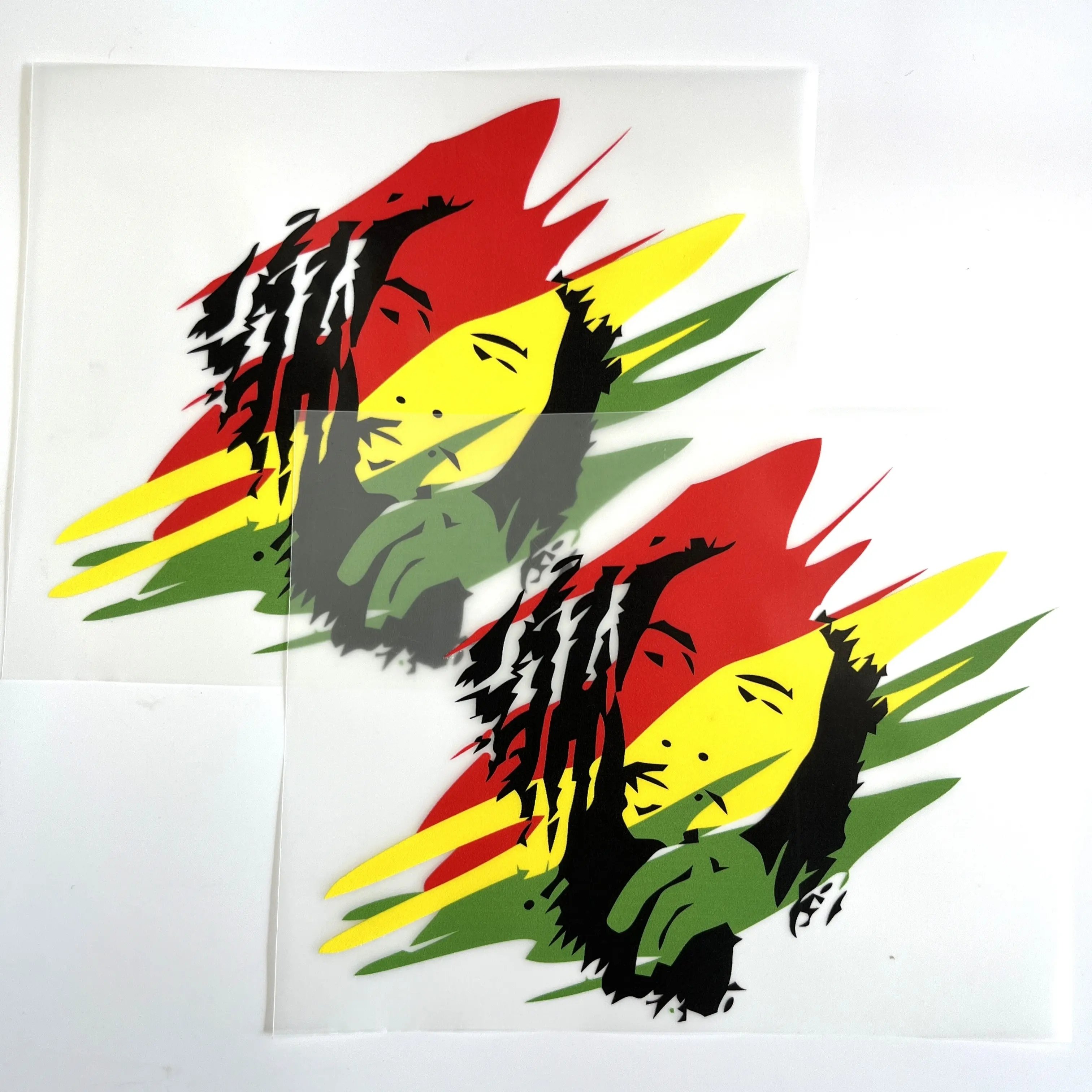 full color metallic foil heat transfer printing custom heat transfer stickers vibrant DTF transfer vinyl HTV for hoodie jackets