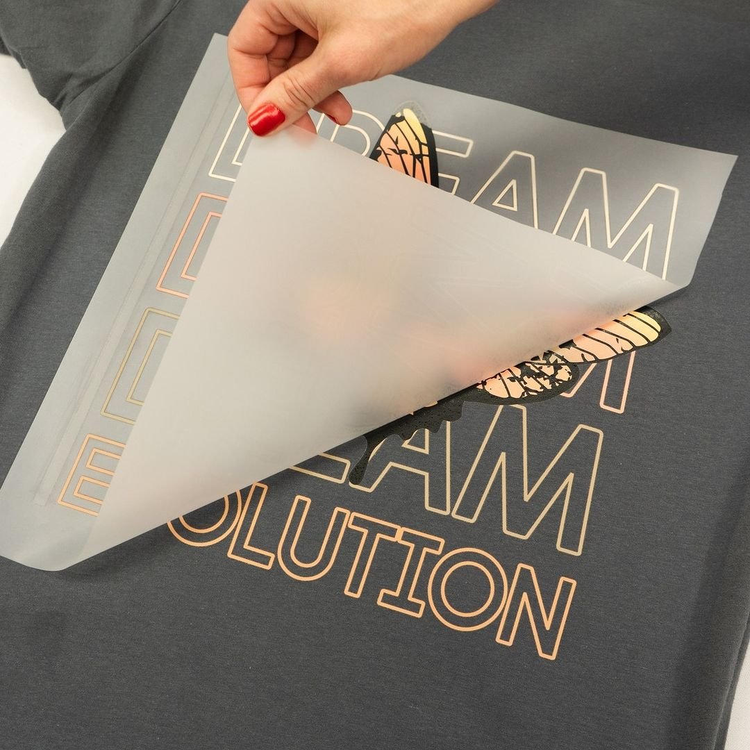 full color metallic foil heat transfer printing custom heat transfer stickers vibrant DTF transfer vinyl HTV for hoodie jackets